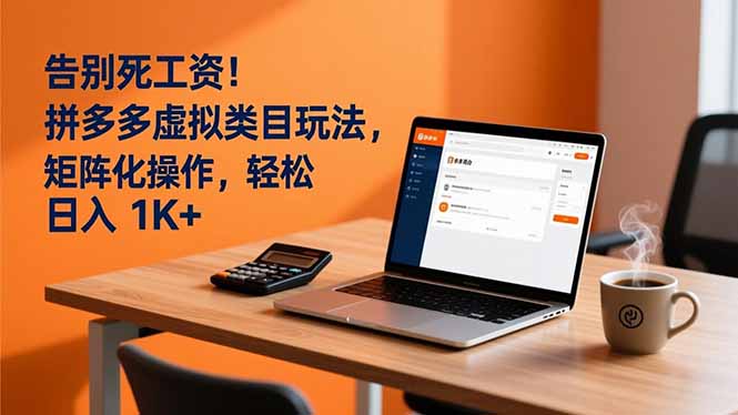 告别死工资！拼多多虚拟类目玩法，矩阵化操作，轻松日入 1K+-大川资源分享站