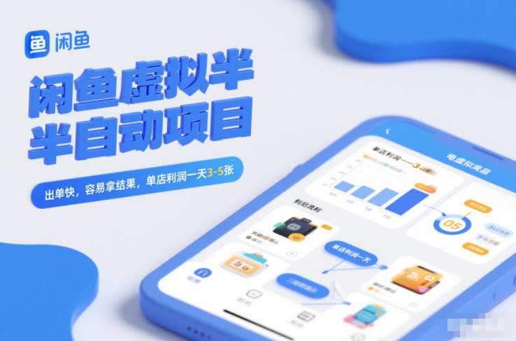 闲鱼虚拟半自动项目，出单快，容易拿结果，单店利润一天3-5张-大川资源分享站