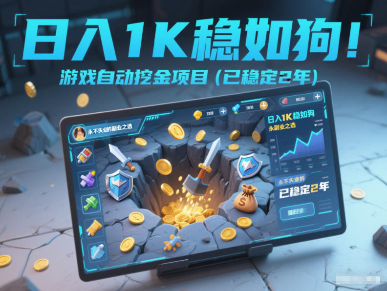 日入1K稳如狗！游戏自动挖金项目(已稳定2年)，永不失业的副业之选【揭秘】-大川资源分享站