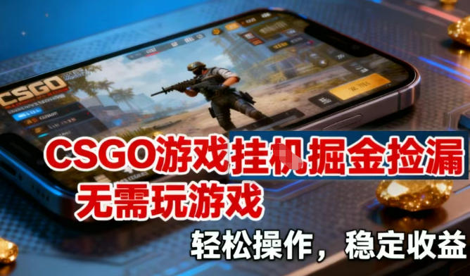 CSGO游戏挂G掘金捡漏，不需要玩游戏，操作简单，收益稳定【揭秘】-大川资源分享站