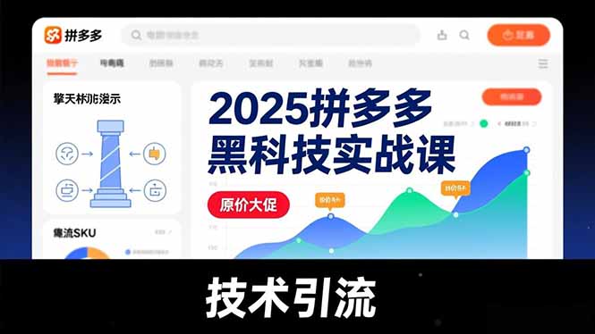 2025拼多多黑科技实战课，擎天柱玩法、爆流SKU、原价大促，技术引流，单店日销轻松破千单-大川资源分享站