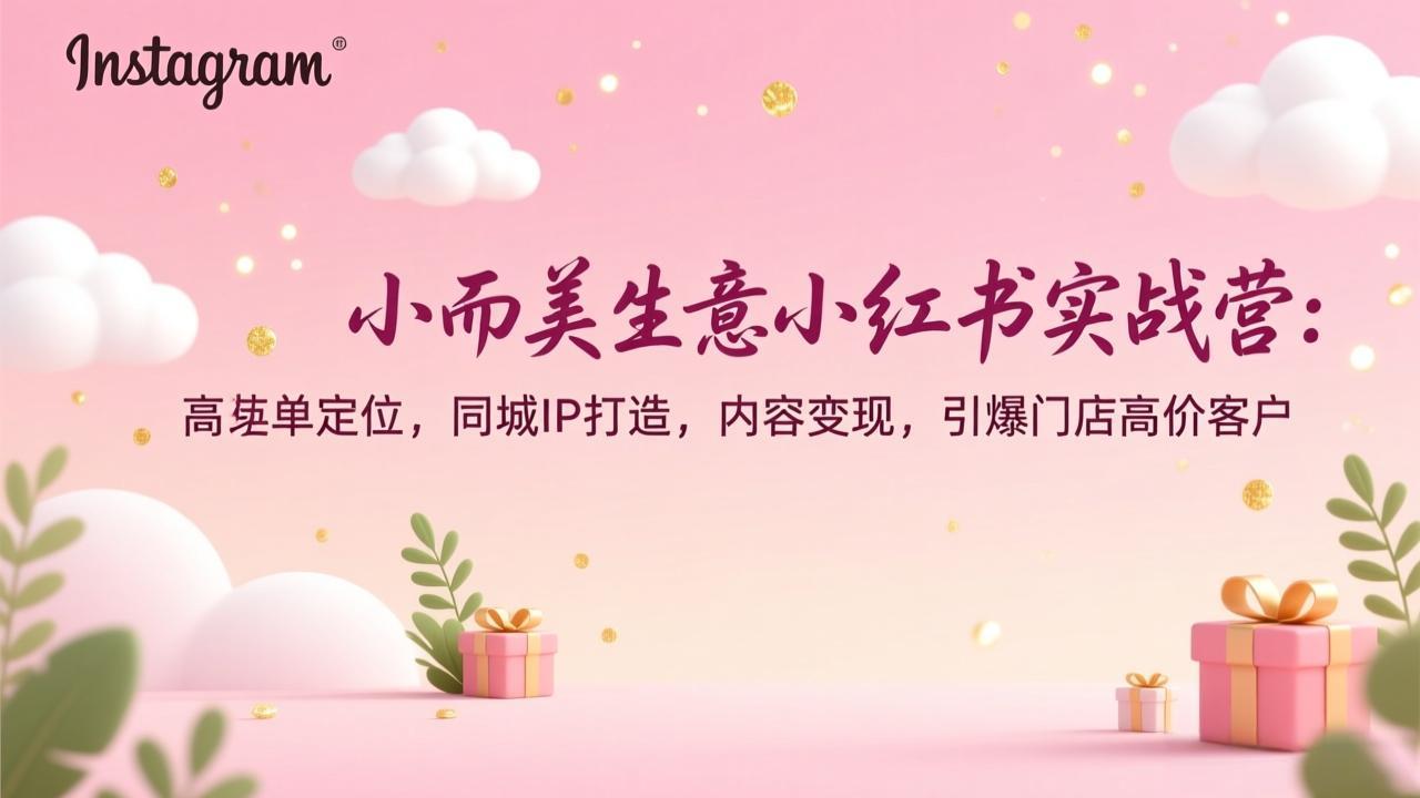 小而美生意小红书实战营:高客单定位,同城IP打造,内容变现,引爆门店高价客户-大川资源分享站