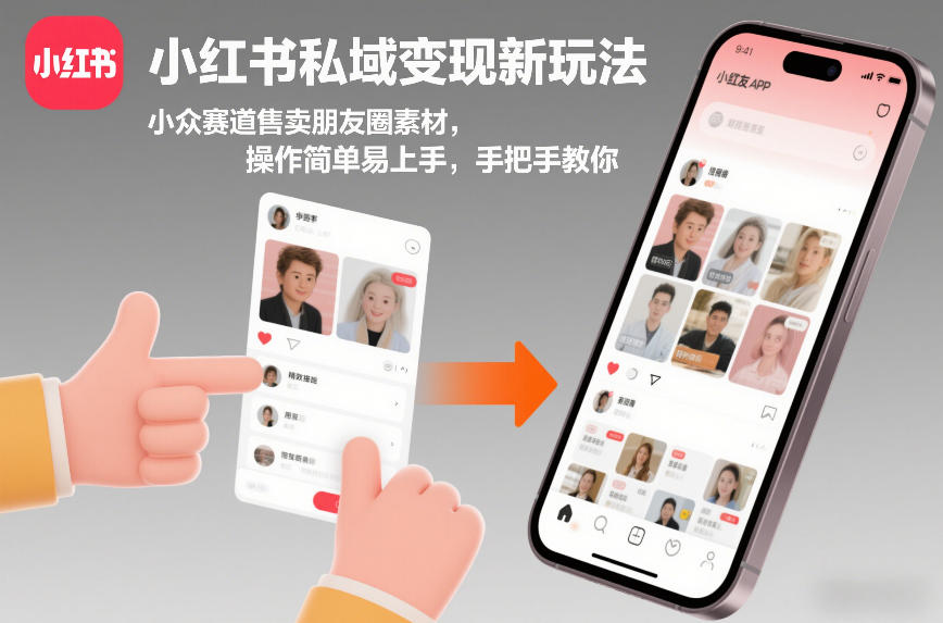 小红书私域变现新玩法,小众赛道售卖朋友圈素材,操作简单易上手,手把手教你-大川资源分享站