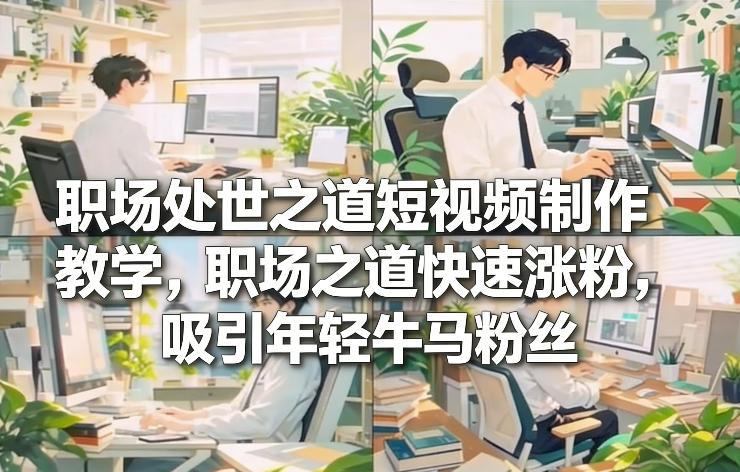 职场处世之道短视频制作教学,职场之道快速涨粉,吸引年轻牛马粉丝-大川资源分享站