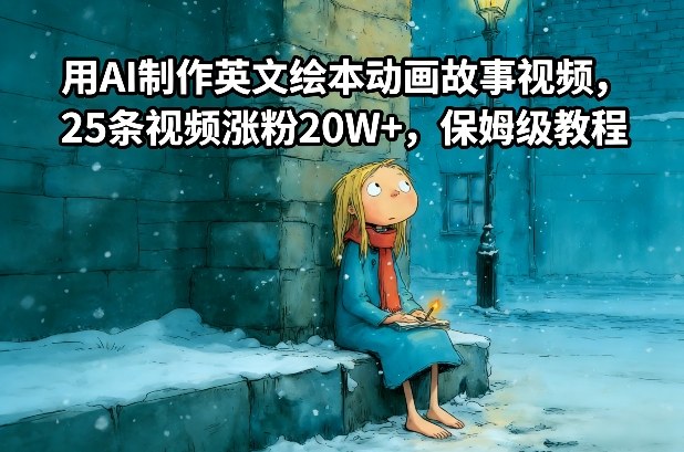 用AI制作英文绘本动画故事视频，25条视频涨粉20W+，保姆级教程-大川资源分享站