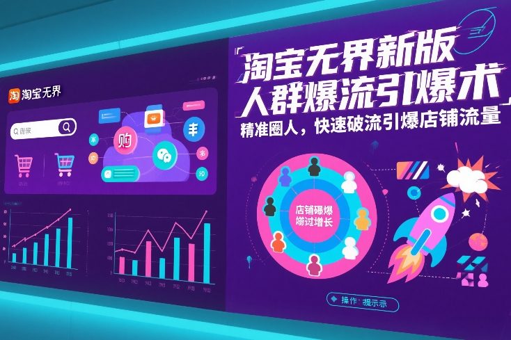 淘宝无界新版人群爆流引爆术，精准圈人，快速破流引爆店铺流量-大川资源分享站