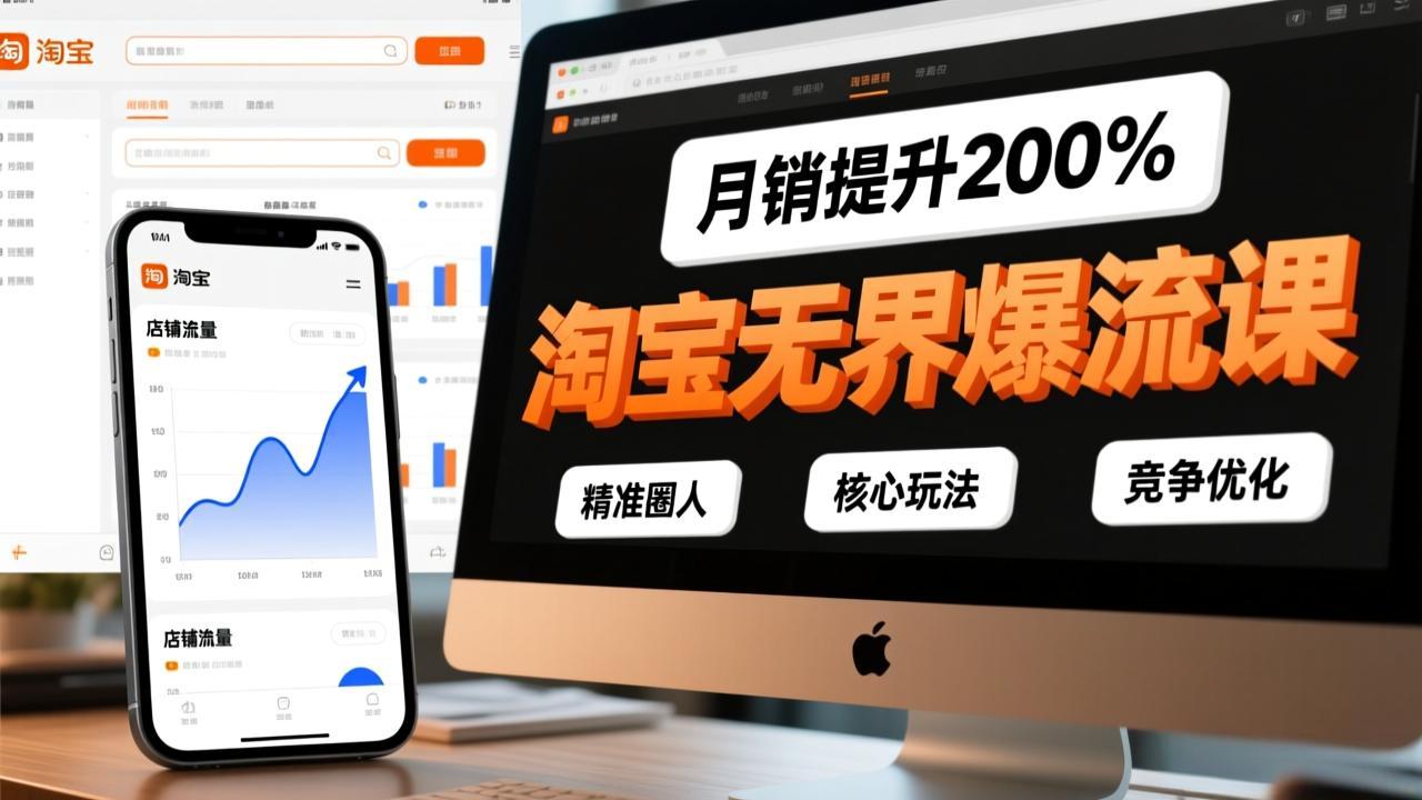 淘宝无界爆流课,精准圈人、核心玩法、竞争优化,快速引爆店铺流量,月销提升200%-大川资源分享站