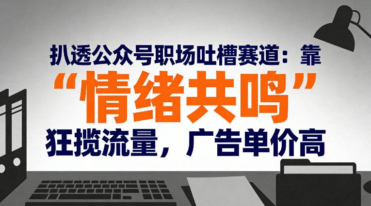 扒透公众号职场吐槽赛道：靠“情绪共鸣”狂揽流量，广告单价高-大川资源分享站