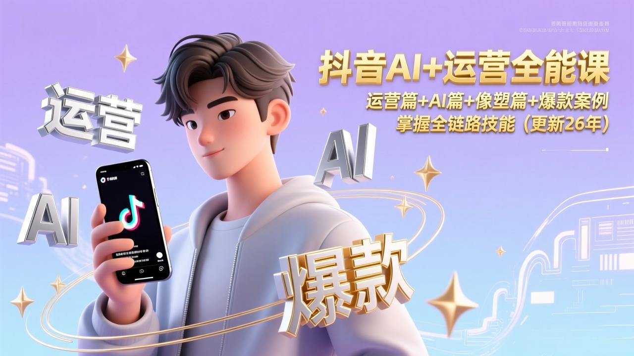 抖音AI+运营全能课，运营篇+AI篇+像塑篇+爆款案例，掌握全链路技能(更新26年-大川资源分享站