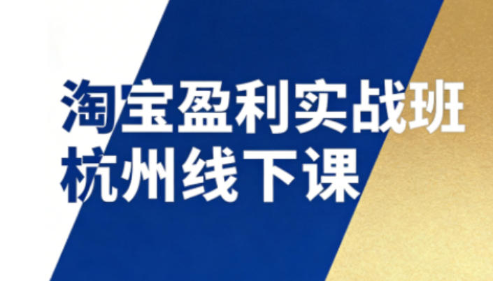 淘宝盈利实战班杭州线下课12月26-28日(音频+字幕)，帮你掌握SOP流程+12门核心技术-大川资源分享站