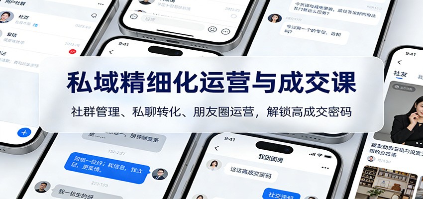 私域精细化运营与成交课：社群管理、私聊转化、朋友圈运营，解锁高成交密码-大川资源分享站
