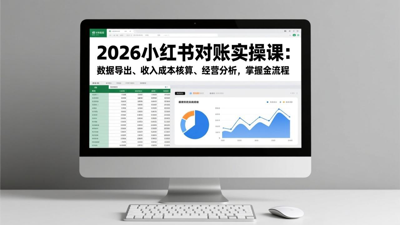 2026小红书对账实操课：数据导出、收入成本核算、经营分析，掌握全流程-大川资源分享站