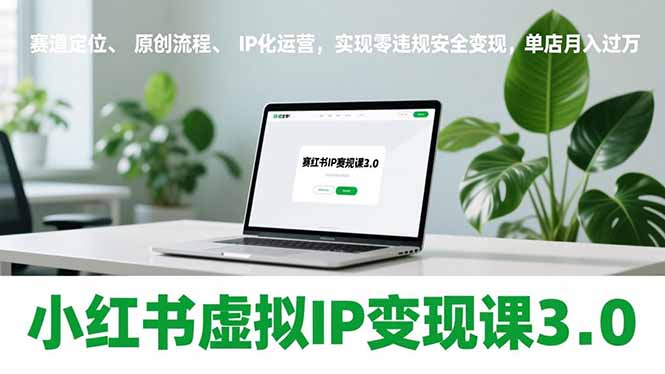 小红书虚拟IP变现课3.0，赛道定位、原创流程、IP化运营，实现零违规安全变现，单店月入过万-大川资源分享站