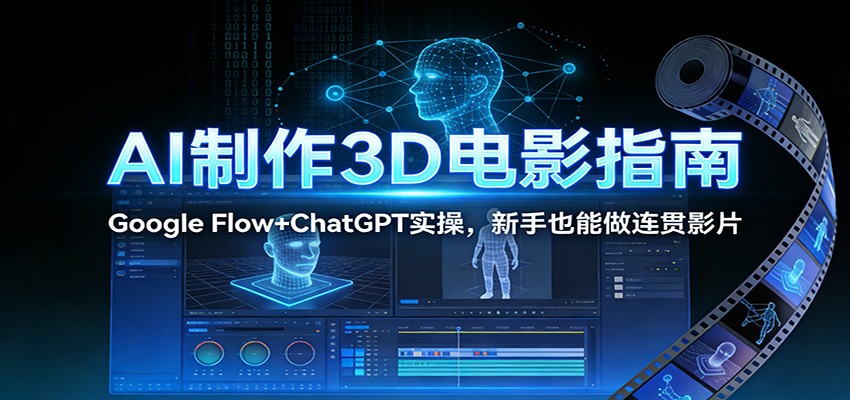 AI制作3D电影指南：Google Flow+ChatGPT实操，新手也能做连贯影片-大川资源分享站