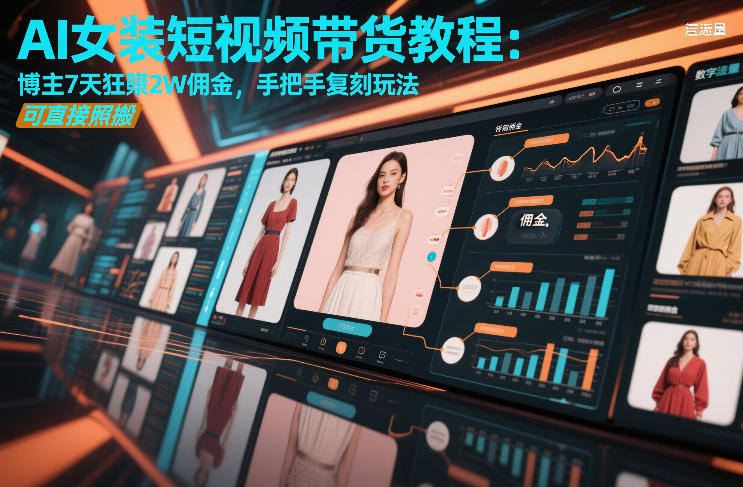 AI女装短视频带货教程：博主7天狂賺2W佣金，手把手复刻玩法，可直接照搬-大川资源分享站