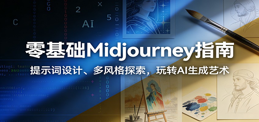 零基础Midjourney指南：提示词设计、多风格探索，玩转AI生成艺术-大川资源分享站