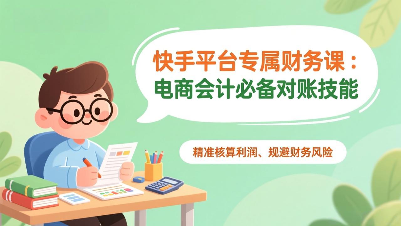 快手平台专属财务课：电商会计必备对账技能，精准核算利润、规避财务风险-大川资源分享站