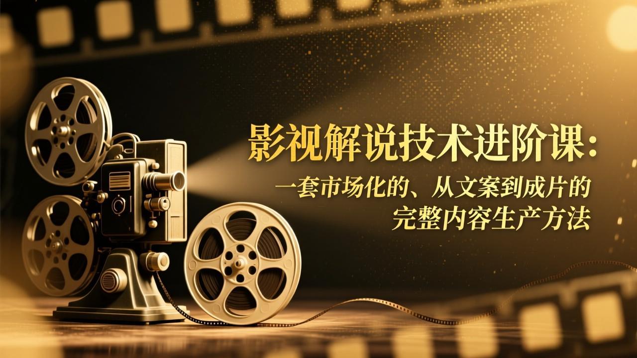 影视解说技术进阶课：一套市场化的、从文案到成片的完整内容生产方法-大川资源分享站