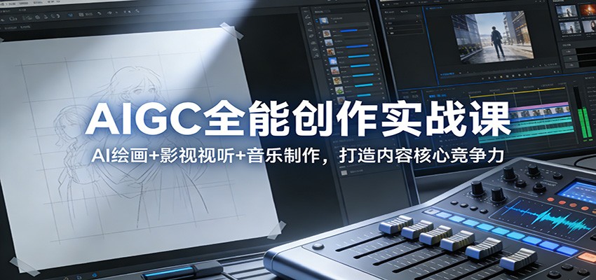 AIGC全能创作实战课：AI绘画+影视视听+音乐制作，打造内容核心竞争力-大川资源分享站