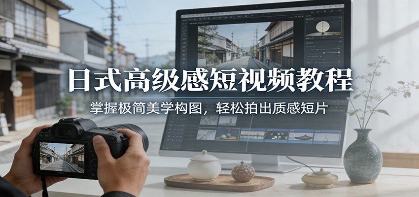 日式高级感短视频教程：掌握极简美学构图，轻松拍出质感短片-大川资源分享站