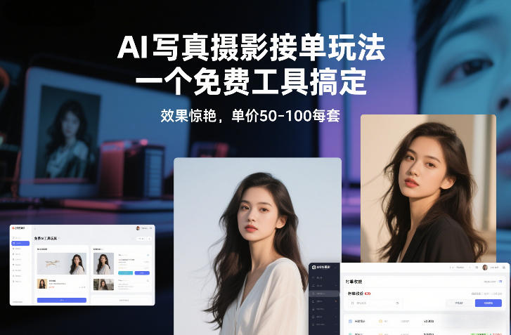 AI写真摄影接单玩法，一个免费工具搞定，效果惊艳，单价50-100每套-大川资源分享站