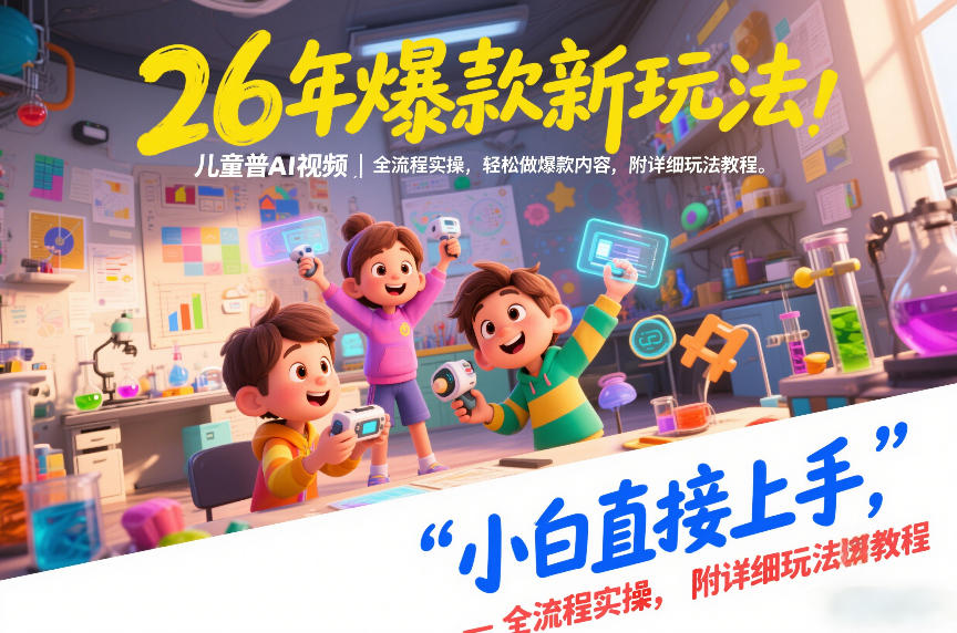 26年爆款新玩法，儿童科普AI视频，全流程实操，轻松做爆款内容，小白直接上手，附详细玩法教程-大川资源分享站