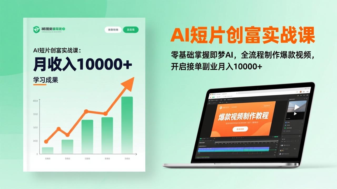 AI短片创富实战课：零基础掌握即梦AI，全流程制作爆款视频，开启接单副业月入10000+(更新-大川资源分享站