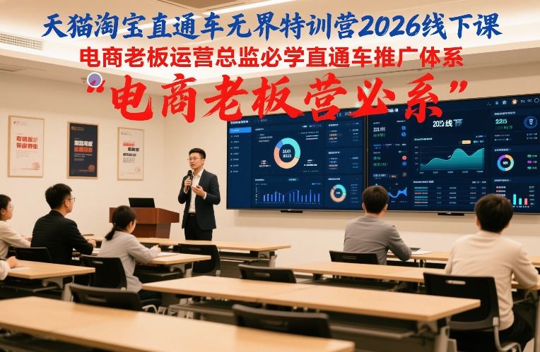 天猫淘宝直通车无界特训营2026线下课，电商老板运营总监必学直通车推广体系-大川资源分享站