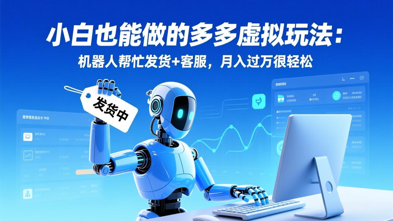 小白也能做的多多虚拟玩法：机器人帮忙发货+客服，月入过万很轻松-大川资源分享站