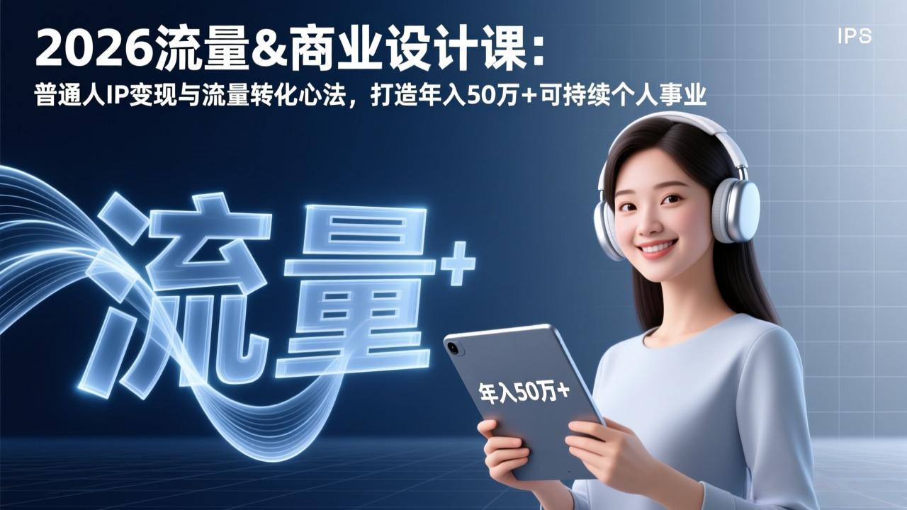 2026流量&商业设计课：普通人IP变现与流量转化心法，打造年入50万+可持续个人事业-大川资源分享站