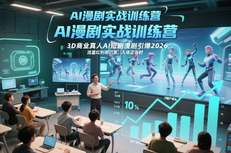 AI漫剧实战训练营，3D商业真人AI短剧漫剧引爆2026，流量红利期已至，入场正当时-大川资源分享站