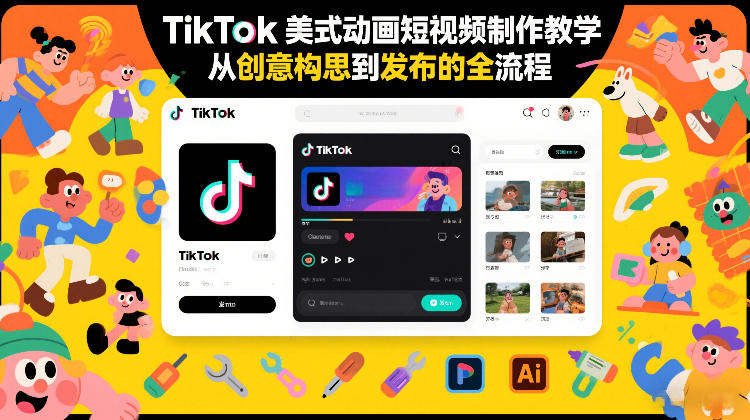 TikTok美式动画短视频制作教学，从创意构思到发布的全流程-大川资源分享站