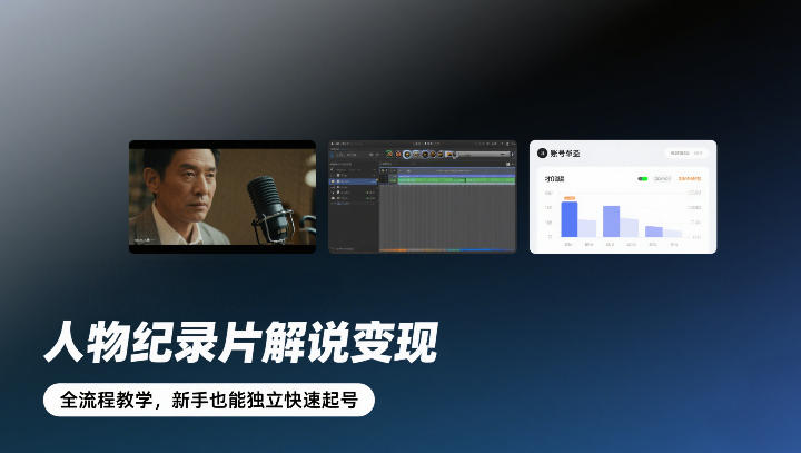 人物纪录片解说变现，全流程教学，新手也能独立快速起号-大川资源分享站