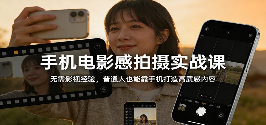 手机电影感拍摄实战课：无需影视经验，普通人也能靠手机打造高质感内容-大川资源分享站