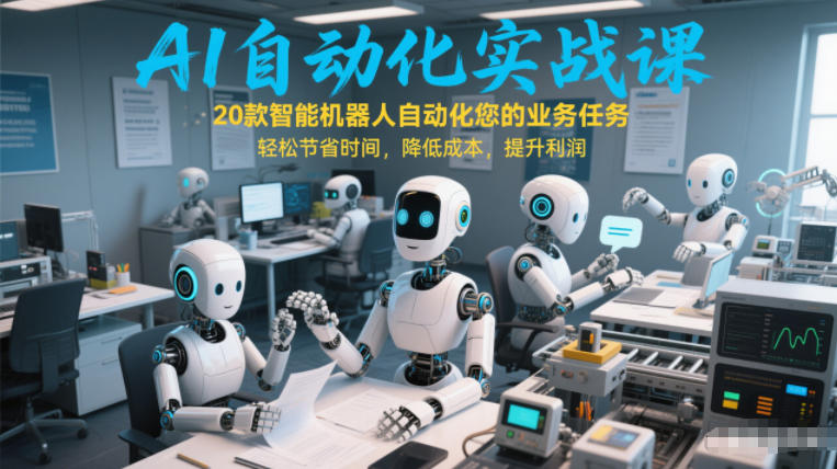 AI自动化实战课：20款智能机器人自动化您的业务任务，轻松节省时间，降低成本，提升利润-大川资源分享站