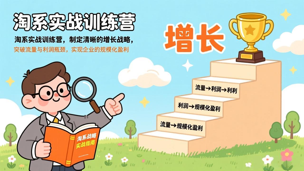 淘系实战训练营,制定清晰的增长战略,突破流量与利润瓶颈,实现企业的规模化盈利-大川资源分享站