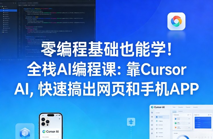 零编程基础也能学!全栈AI编程课:靠Cursor AI,快速搞出网页和手机APP-大川资源分享站
