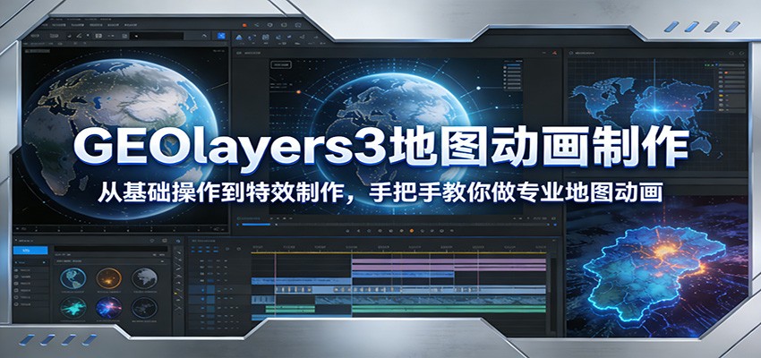 GEOlayers3地图动画制作：从基础操作到特效制作，手把手教你做专业地图动画-大川资源分享站