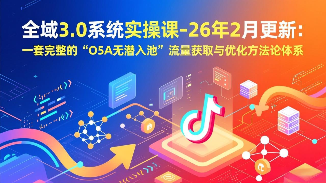 全域3.0系统实操课-26年2月更新：一套完整的“O5A无潜入池”流量获取与优化方法论体系-大川资源分享站