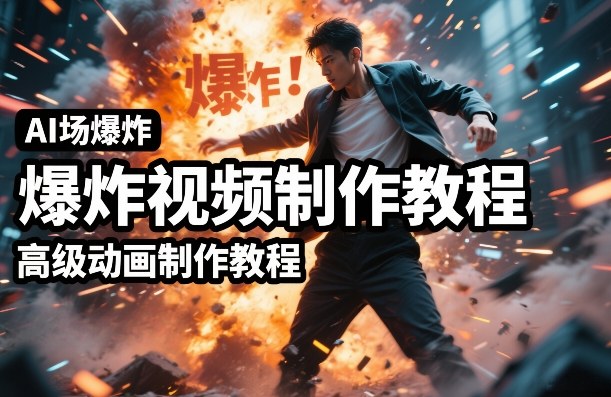 AI场景爆炸视频制作教程，利用人物实拍视频制作出高级的动画特效-大川资源分享站