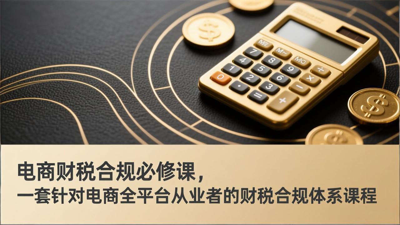 电商财税合规必修课，是一套针对电商全平台从业者的财税合规体系课程-大川资源分享站