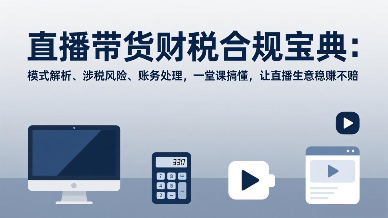 直播带货财税合规宝典：模式解析、涉税风险、账务处理，一堂课搞懂，让直播生意稳赚不赔-大川资源分享站