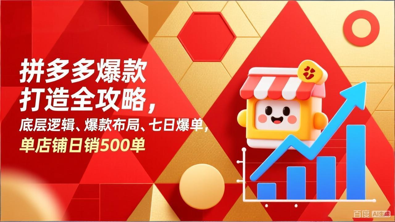 拼多多爆款打造全攻略，底层逻辑、爆款布局、七日爆单，单店铺日销500单-大川资源分享站