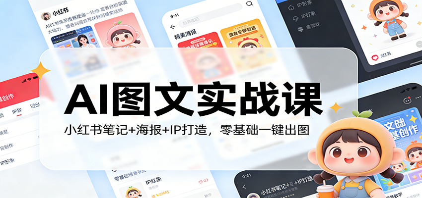 AI图文实战课：小红书笔记+海报+IP打造，零基础一键出图-大川资源分享站