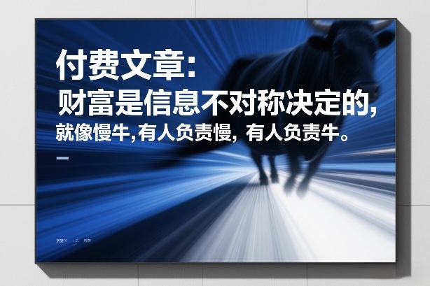 付费文章:财富是信息不对称决定的,就像慢牛,有人负责慢,有人负责牛-大川资源分享站
