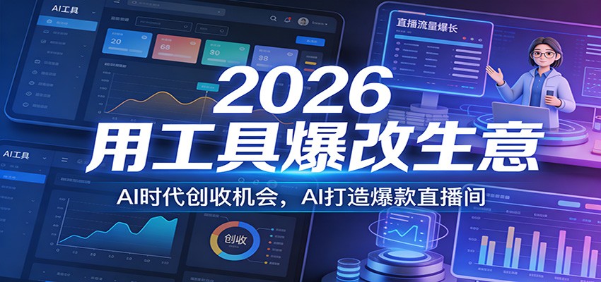 2026用工具爆改生意,AI时代创收机会,AI打造爆款直播间-大川资源分享站