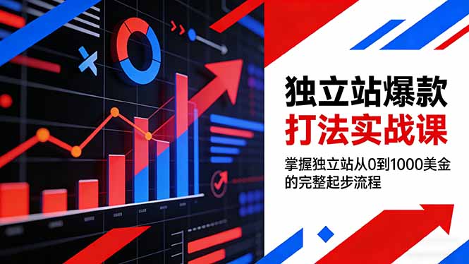 独立站爆款打法实战课，掌握独立站从0到1000美金的完整起步流程-大川资源分享站