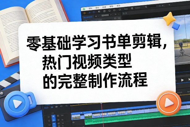 零基础学习书单剪辑，热门视频类型的完整制作流程(更新2026)-大川资源分享站