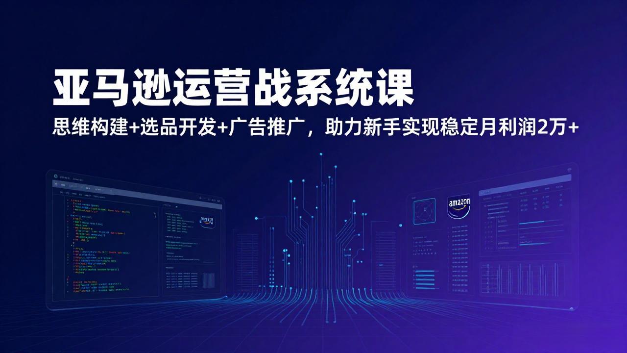 亚马逊运营实战系统课，思维构建+选品开发+广告推广，助力新手实现稳定月利润2万+(更新-大川资源分享站