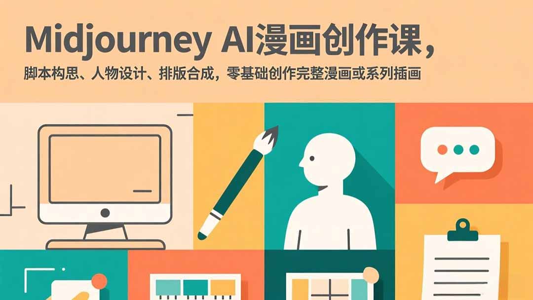 Midjourney AI漫画创作课，脚本构思、人物设计、排版合成，零基础创作完整漫画或系列插画-大川资源分享站